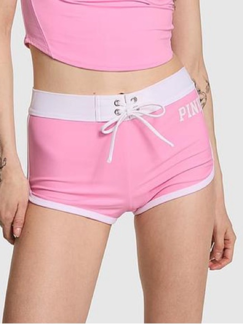 Victoria’s Secret pink High waisted Shortie bottom Swim shorts